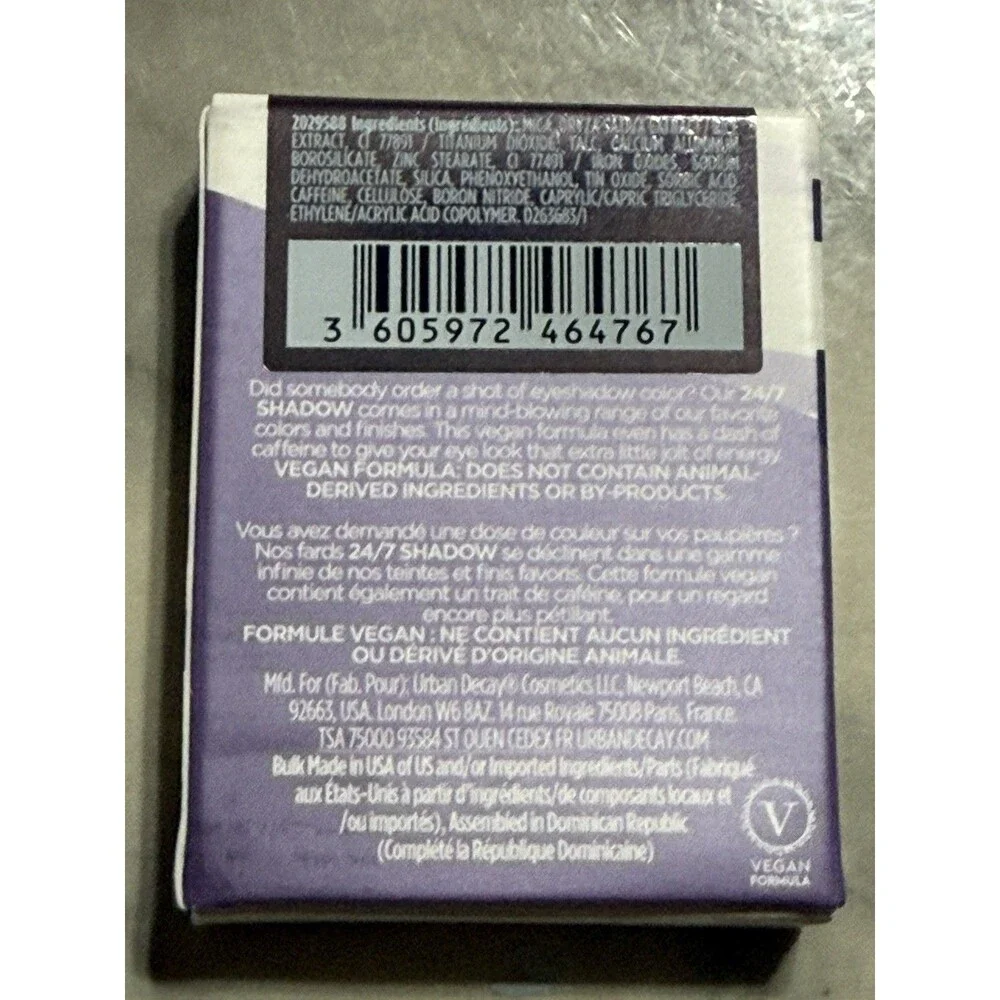 2 Urban Decay 24/7 Shadow Full Size- 1.8g/0.06oz Shade: BAD SEED New in Box